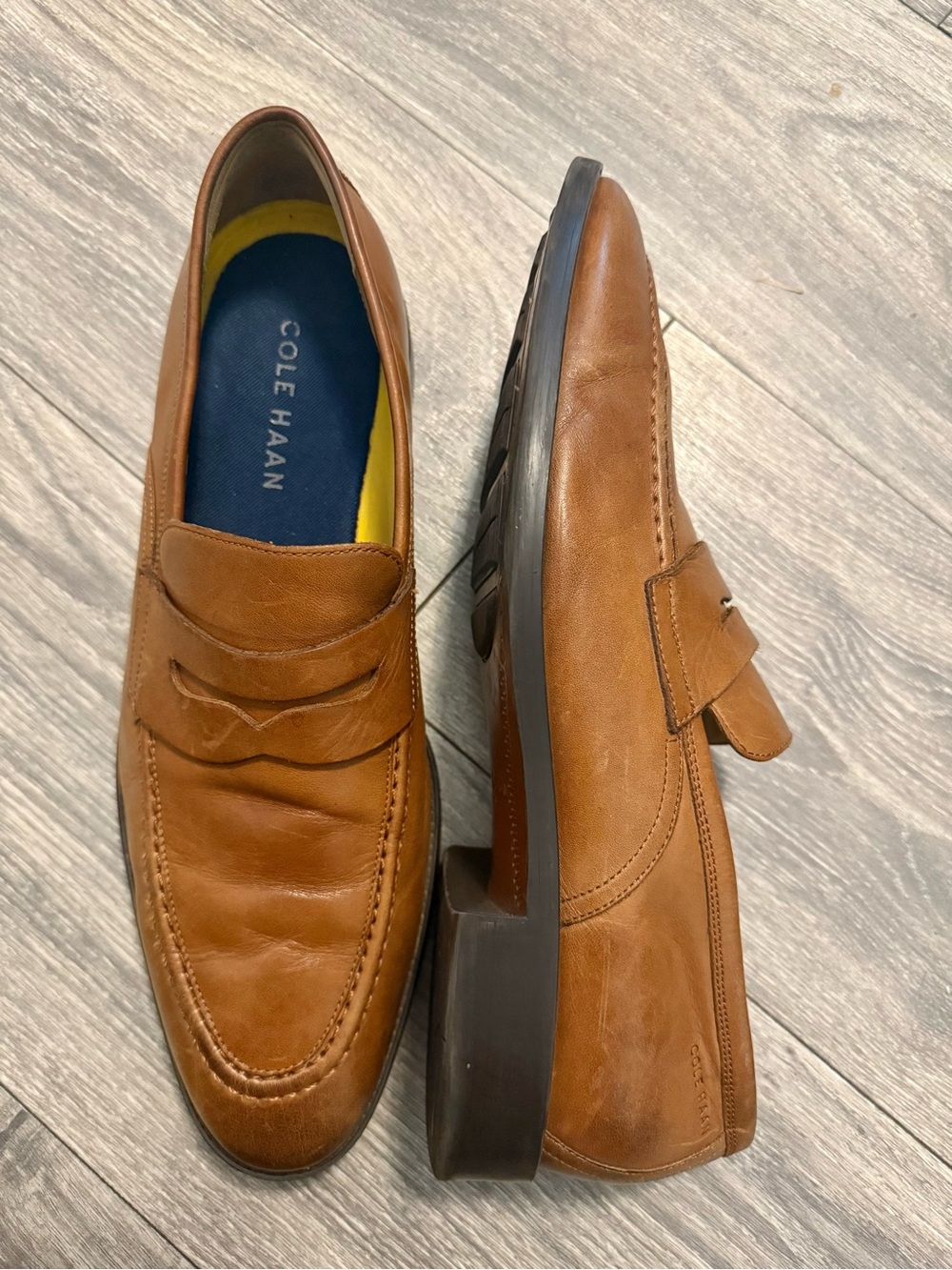 Cole Haan Brown Leather Penny Loafer, very soft. Insole runway item used 3 times